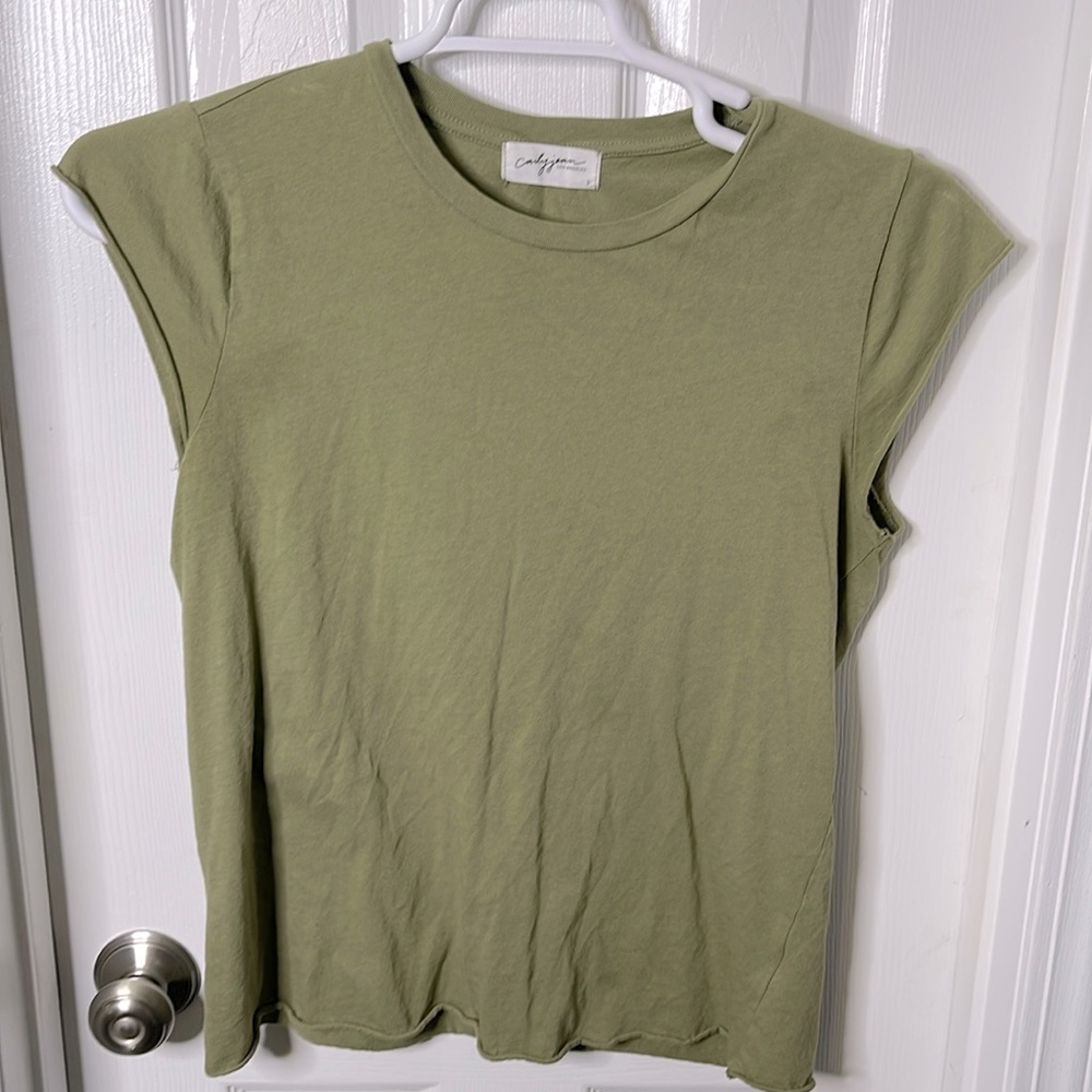CJLA Venice cotton Tee, Olive, S, worn twice